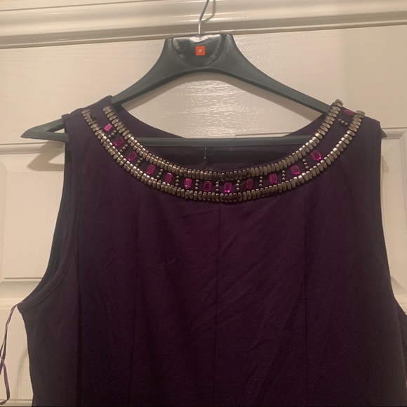 Purple Bejewled Flare Tail Dress - Picture 11 of 16
